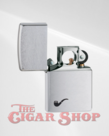 Zippo Classic Brush Chrome Pipe Lighter with Pipe Emblem