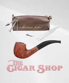 Molina Molina Pipe - Starter Kit Smooth Light Brown Bent Billiard (9mm)