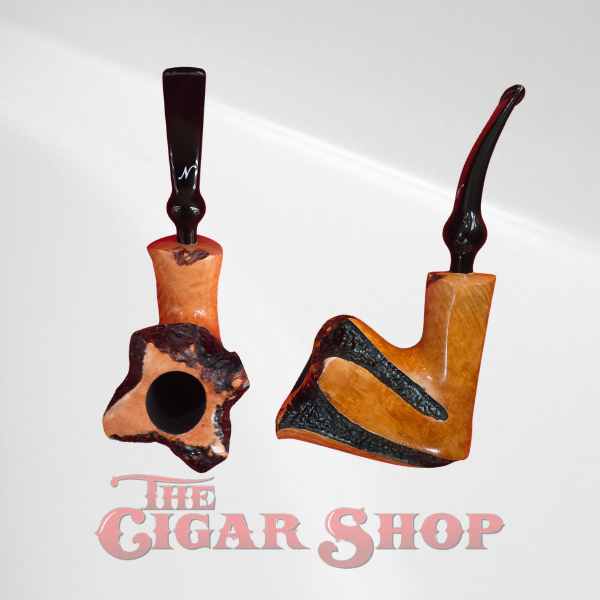 freehand tobacco pipe Nrding Black and Orange Smooth Freehand