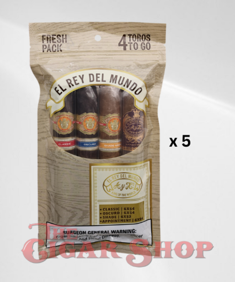 El Rey del Mundo El Rey del Mundo Sampler Toro Pack of 4 Sleeve of 5