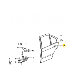 BMW NOS Rear door right for BMW E-36