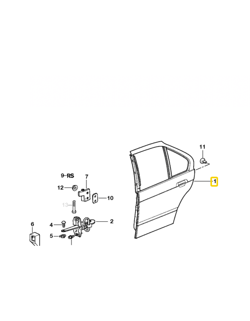 BMW Porta traseira esquerda para BMW E-36