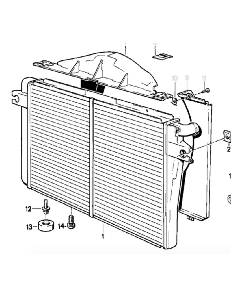 Behr Radiator with transmission oil cooler for BMW E-28