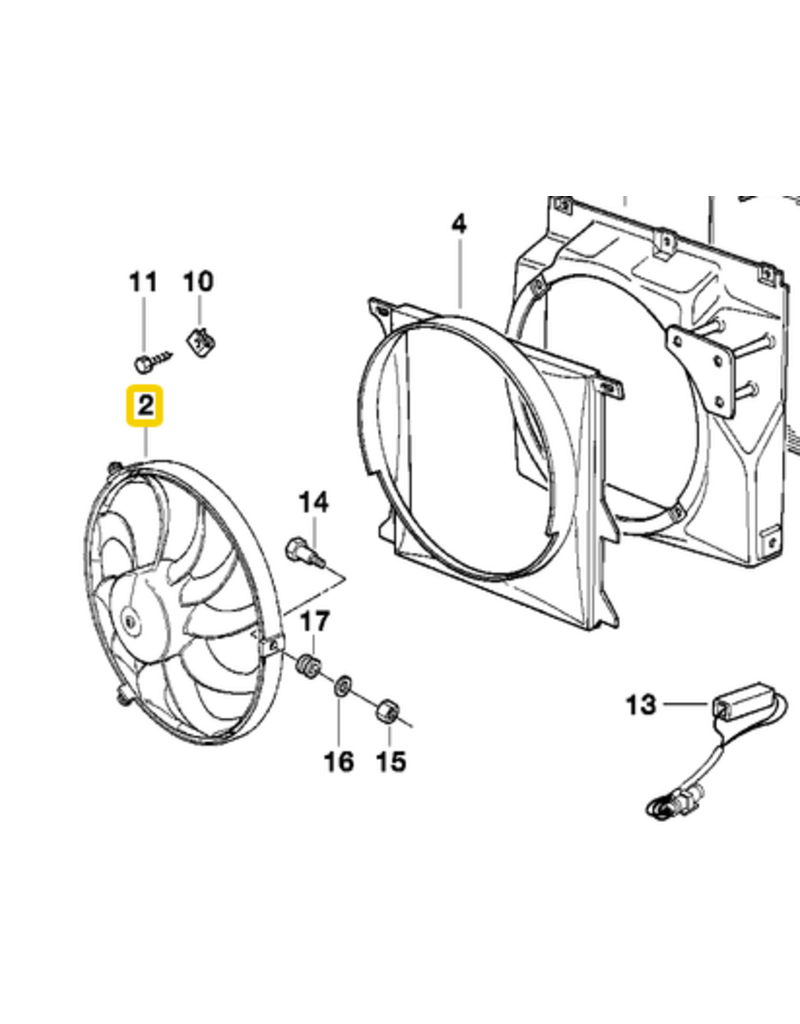BMW Ventilador adicional para BMW E-24 E-31 E-32 E-34 E-36