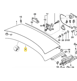 BMW Trunk lid gasket for BMW E-39