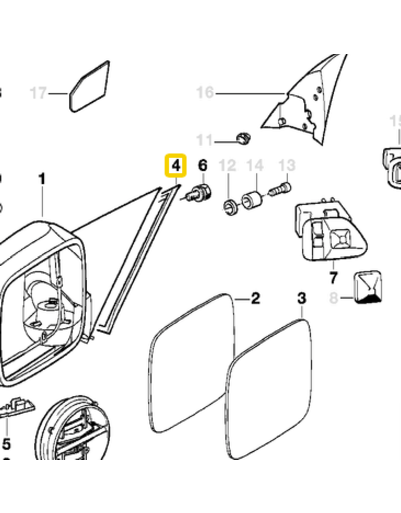 BMW GUIA JANELA DIREITA PARA BMW E-36