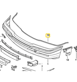 Front bumper gasket for BMW 7 series E-38