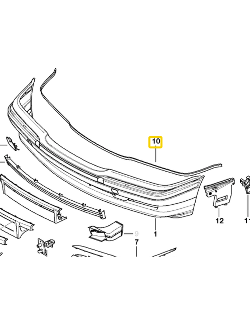Front bumper gasket for BMW 7 series E-38