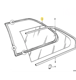 BMW Window sealing rear left for BMW E-30