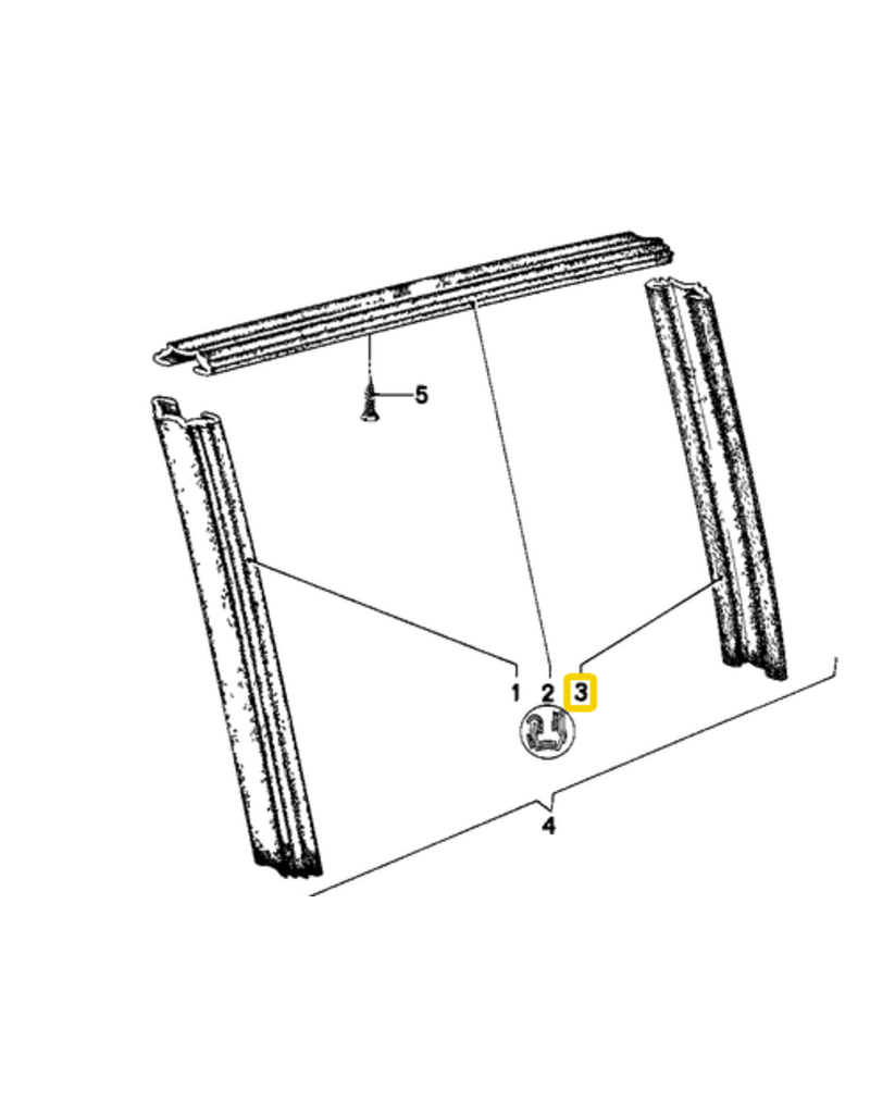 Rear right widow guide for BMW 5 series E-12