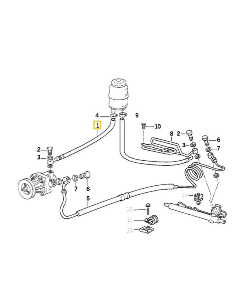 BMW Power steering hose for BMW E-36
