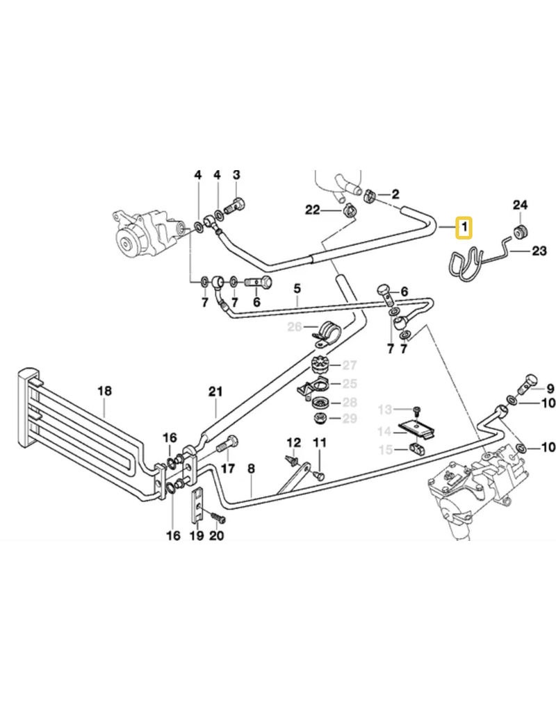 OEM Power steering hose for BMW E-38
