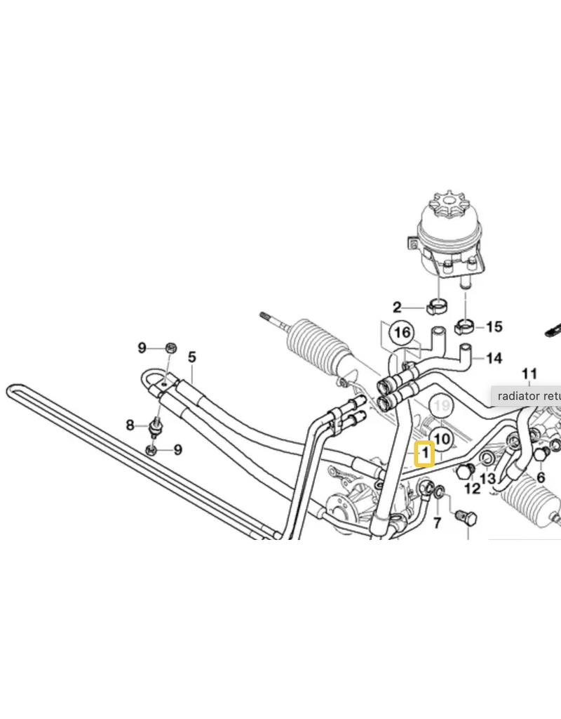 BMW Power steering suction hose for BMW E-53