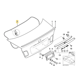 BMW Trunk lid gasket for BMW E-46