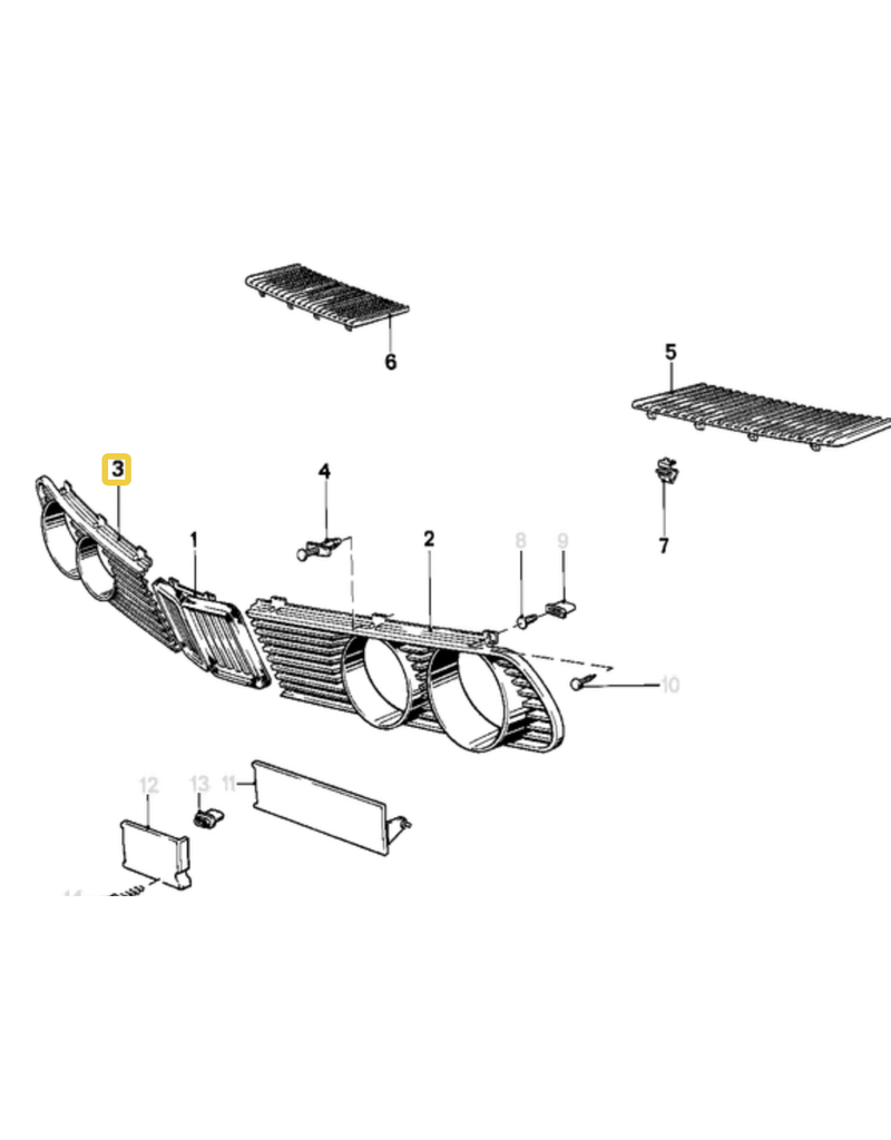 BMW Headlamp front right grill for BMW E-28