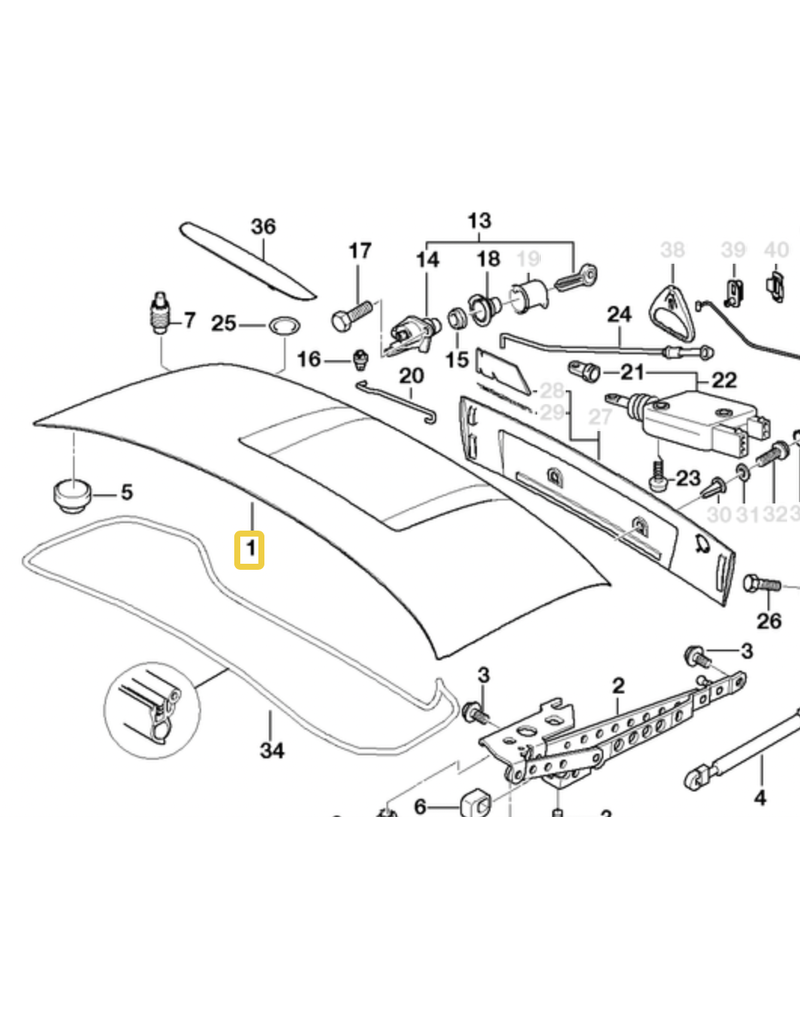 BMW Trunk lid for BMW Z3