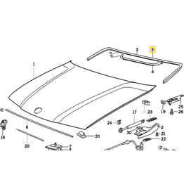 BMW Engine hood gasket for BMW E-36