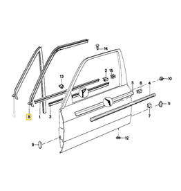BMW Front door weather gasket right for BMW E-30