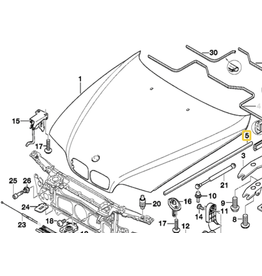 BMW Lateral engine hood sealing for BMW E-39