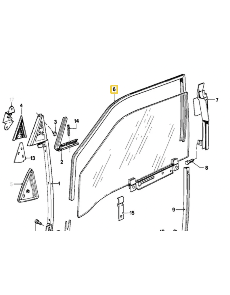 BMW Front right window guide for BMW E-23