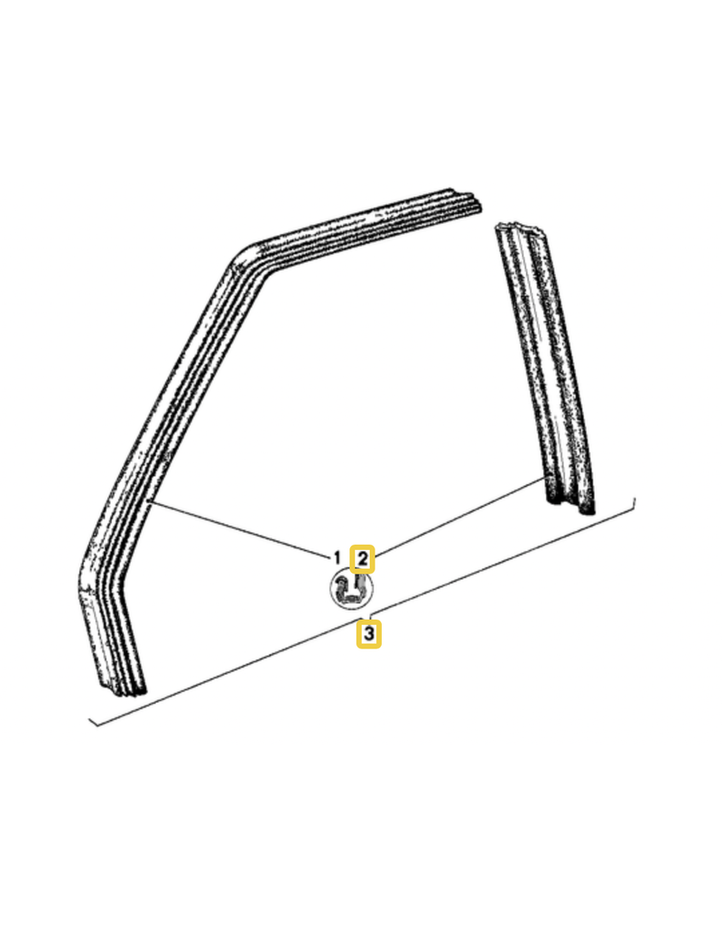 BMW Front right one piece window guide for BMW E-12  2500