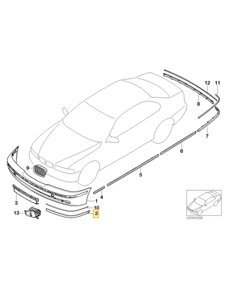 BMW Bumper guard front left for BMW E-39