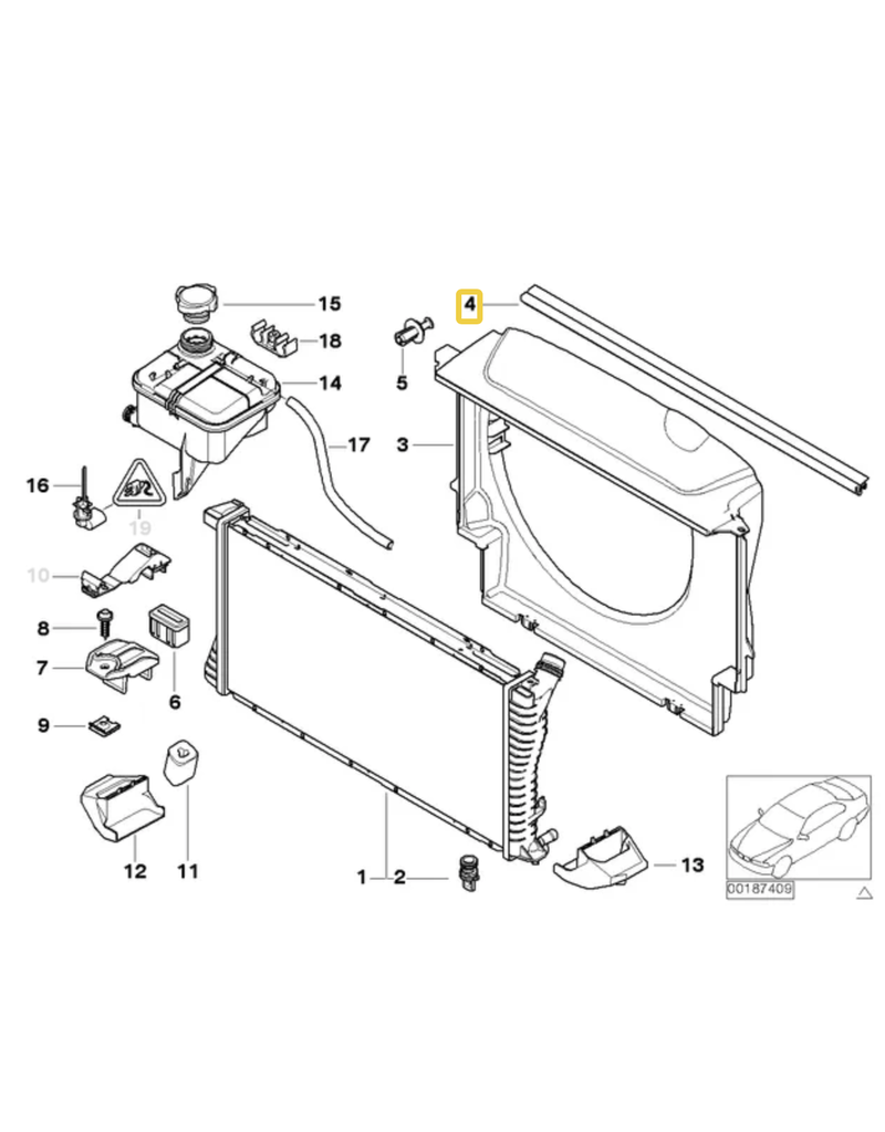 BMW Borracha vedacao para  BMW E-38 E-39 E-52