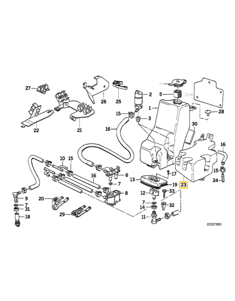 BMW Headlight cleaning system for BMW E-32