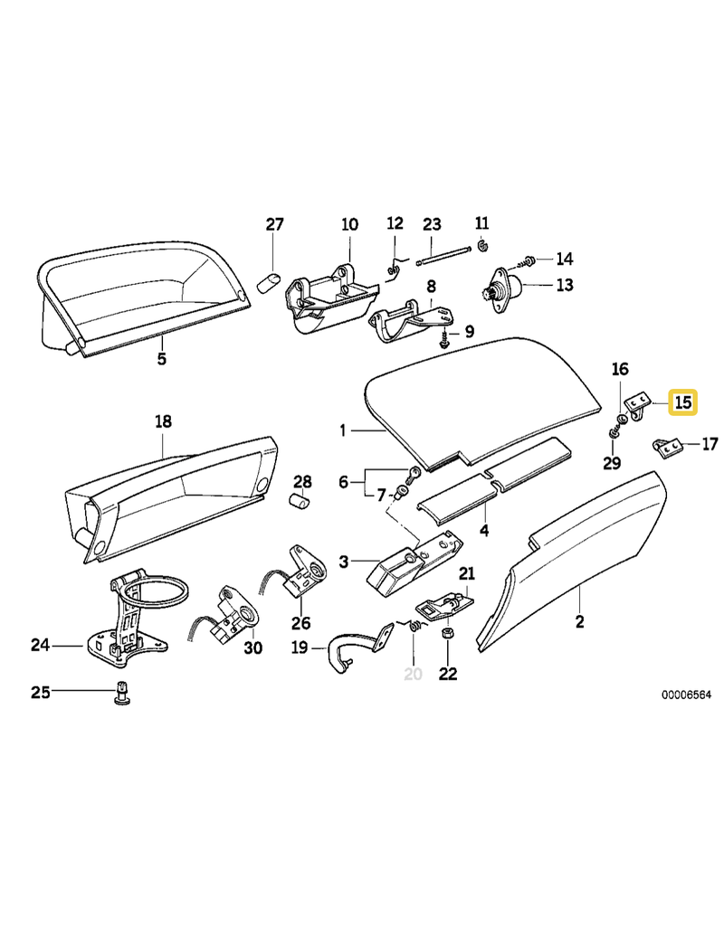 BMW Trava porta luvas para  BMW E-31