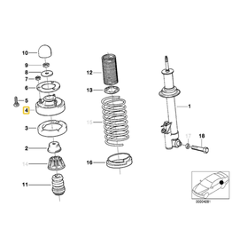 BMW Rear shock mount support for BMW E-32 E-34