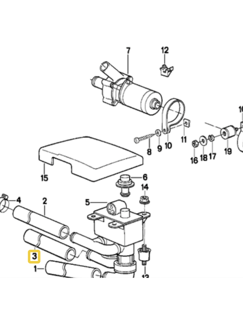Mangueira d'agua para BMW E-32