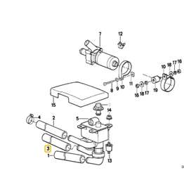 BMW Water hose for BMW E-32 E-34