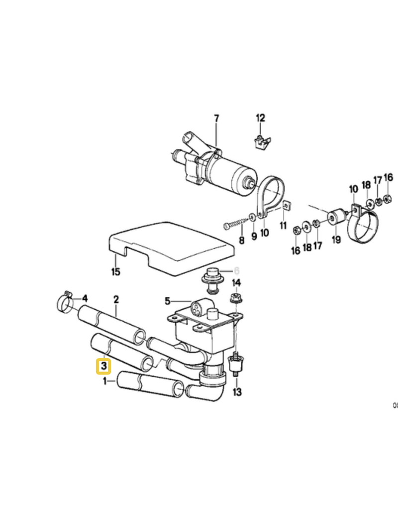 BMW Mangueira d'agua para  BMW E-32 E-34