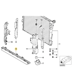 BMW Radiator mount seal for BMW E-46 E-83 E-85