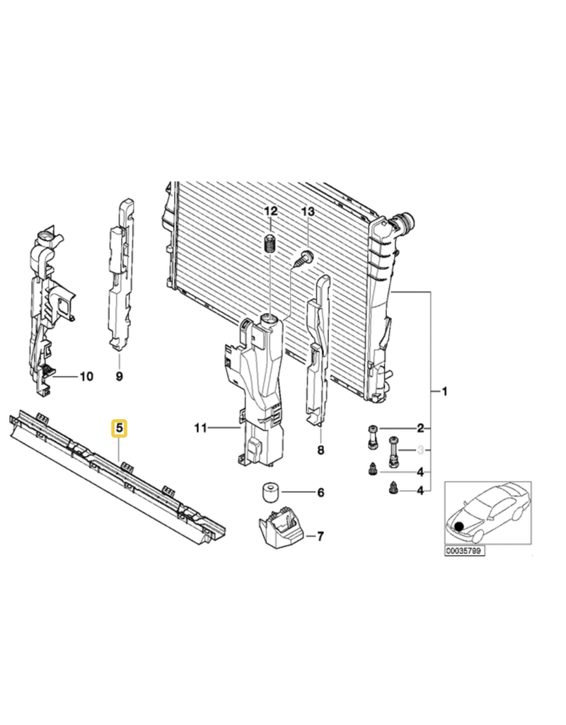 BMW Suporte para radiador para BMW E-46 E-83 E-85