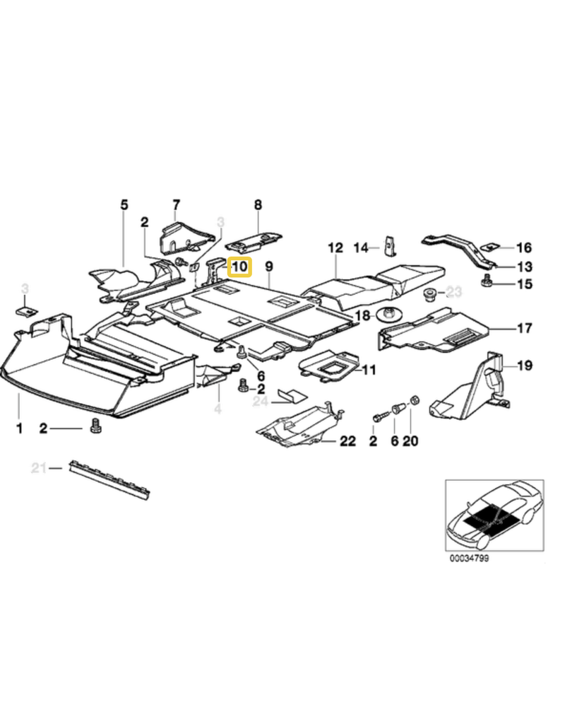 BMW Underfloor bracket for BMW E-36