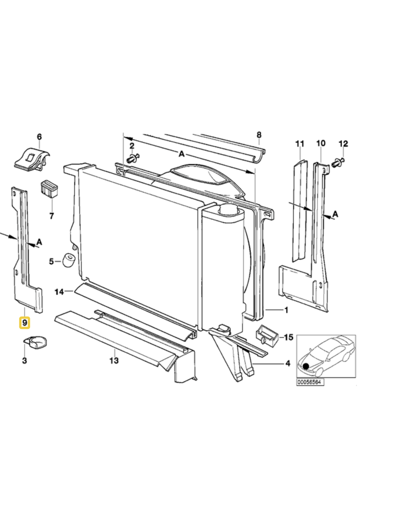 BMW Acabamento radiador para  BMW E-32 E-34