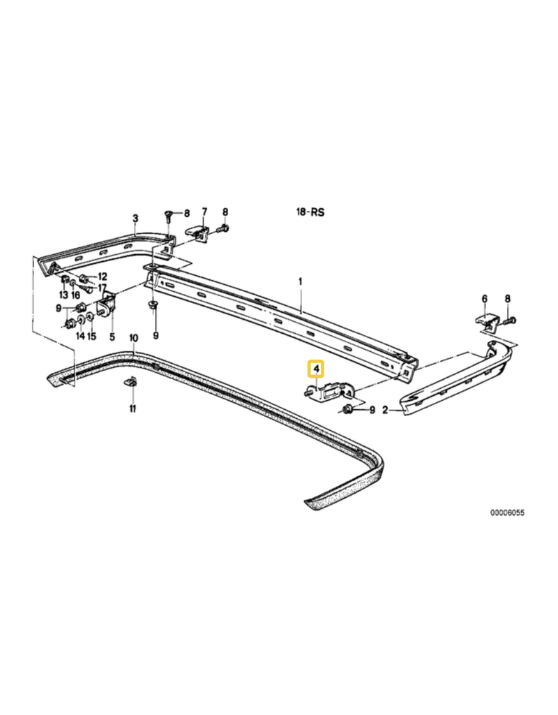 BMW Bracket esquerdo parachoque traseiro para  BMW E-28