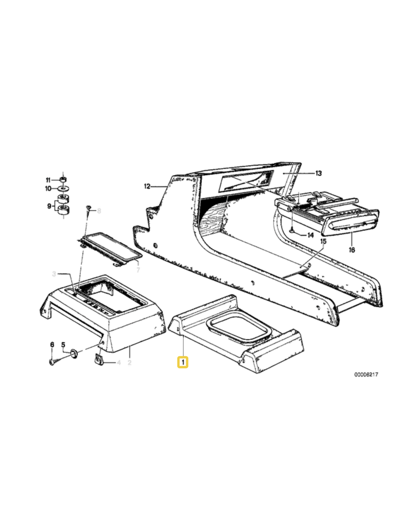 BMW Center console trim for BMW E-21