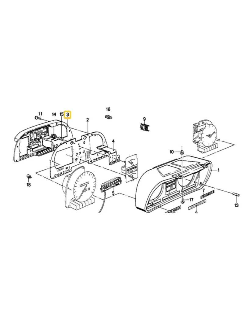 BMW Dash conductor plate with support for BMW E-28