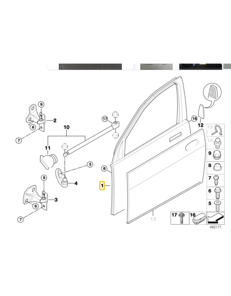 BMW Front door left for BMW E-65 7 series