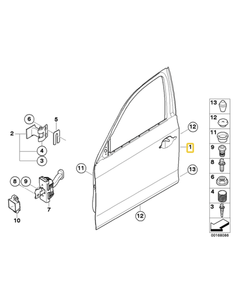 BMW Porta dianteira esquerda para BMW E-90