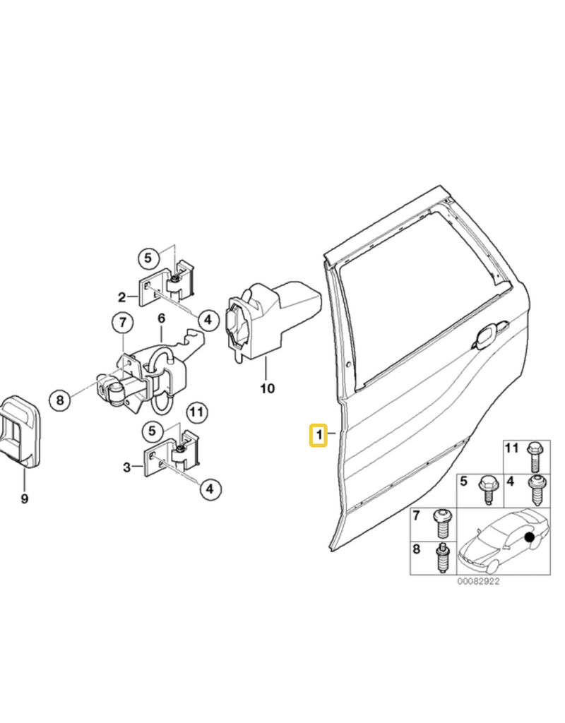 BMW Porta traseira esquerda para  BMW X5 E-53