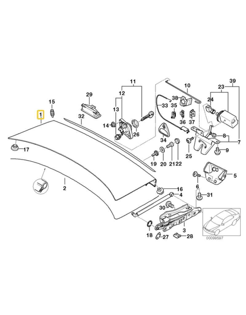 BMW Trunk lid for BMW E-39