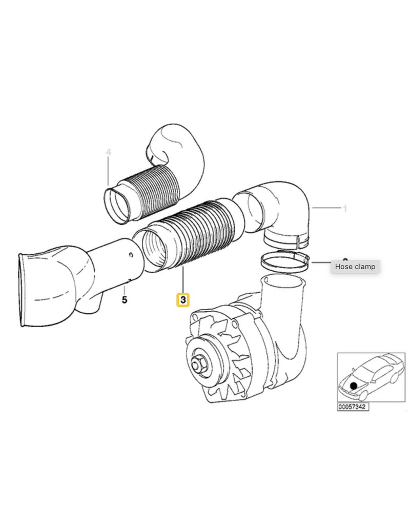 BMW Duto de ar para  BMW E-32 E-34