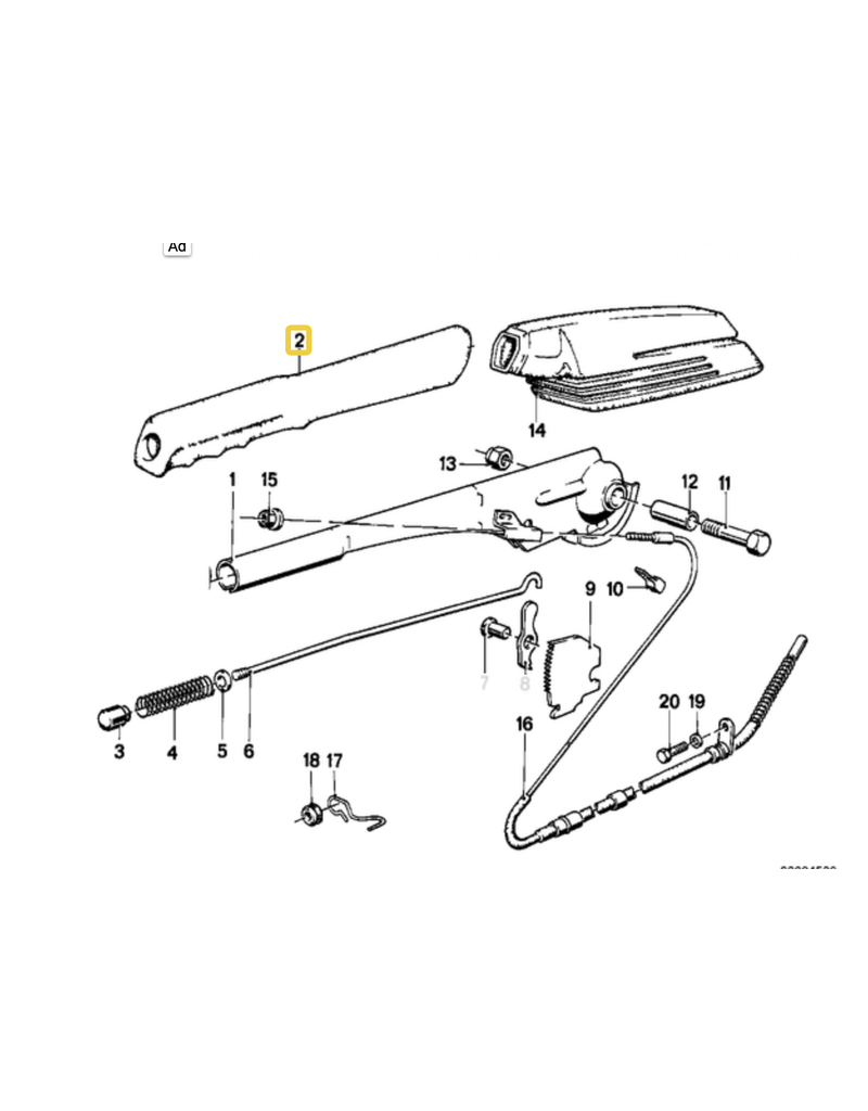 BMW Parking brake handle for BMW E-24 E-28