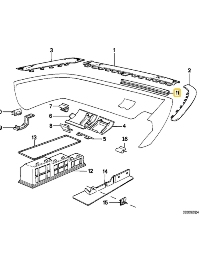 BMW Rear bumper gasket for BMW E-32