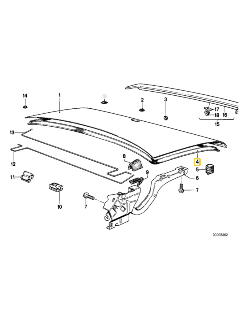 BMW Trunk lid sealing for BMW E-23