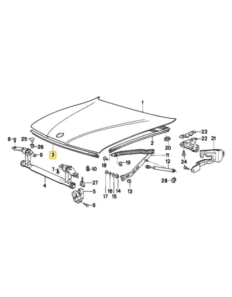 BMW Hood seal for BMW E-32