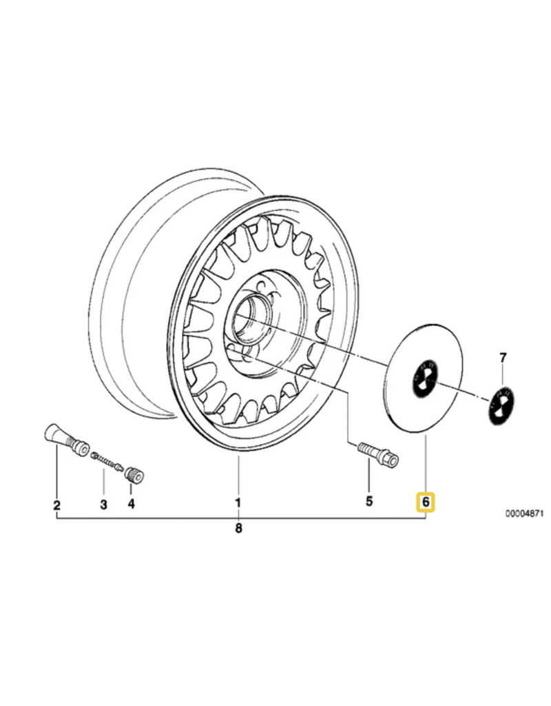 BMW Calota centra de roda para  BMW E-24 E-32 E-34